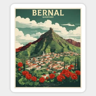 Bernal Queretaro Mexico Tourism Travel Vintage Poster Sticker